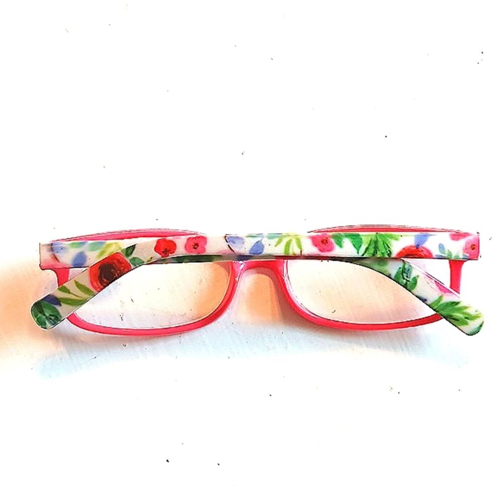 +3.25 CORAL PINK Roses TREND Glasses Fun Stylish Reading‎ Glasses